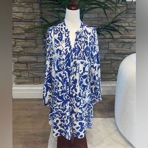 Zara blue and white button down dress. Gently worn. Size small